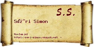 Sári Simon névjegykártya